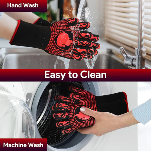 BBQ Gloves, Heat Resistant Oven Mitts Grilling Gloves