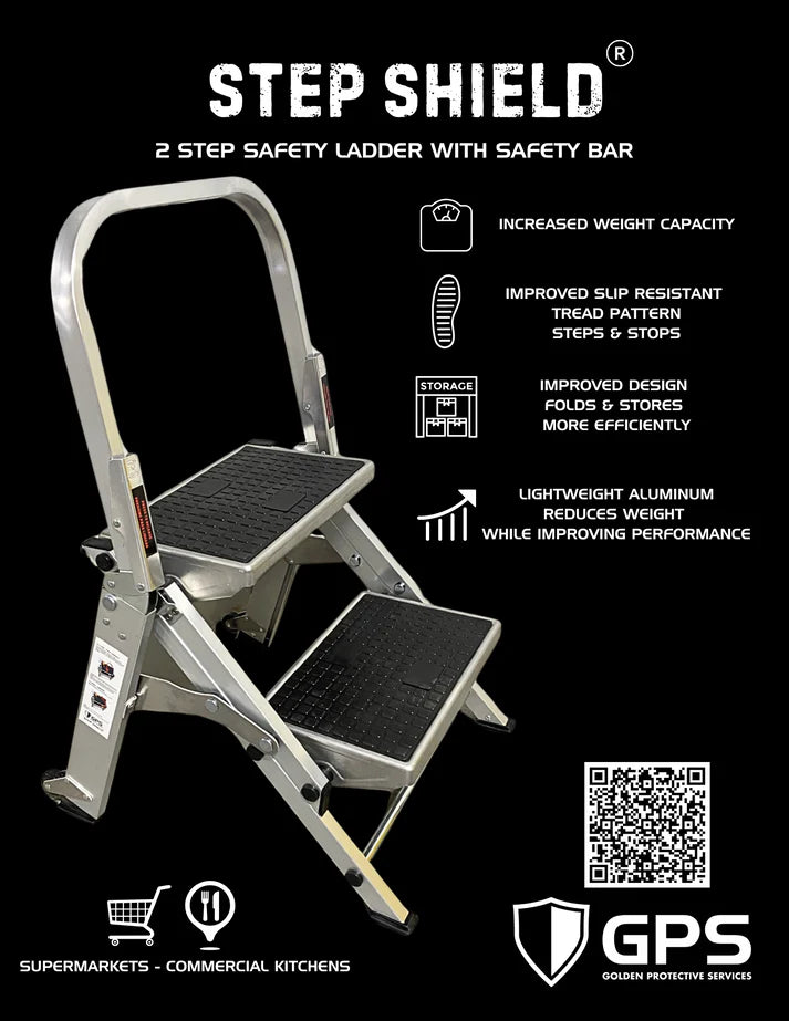 Step Shield® Heavy Duty 2 Step Safety Ladder