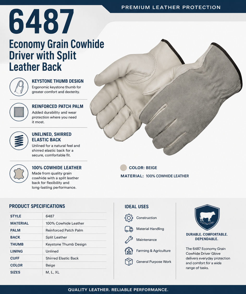 6487 Leather Driver Gloves