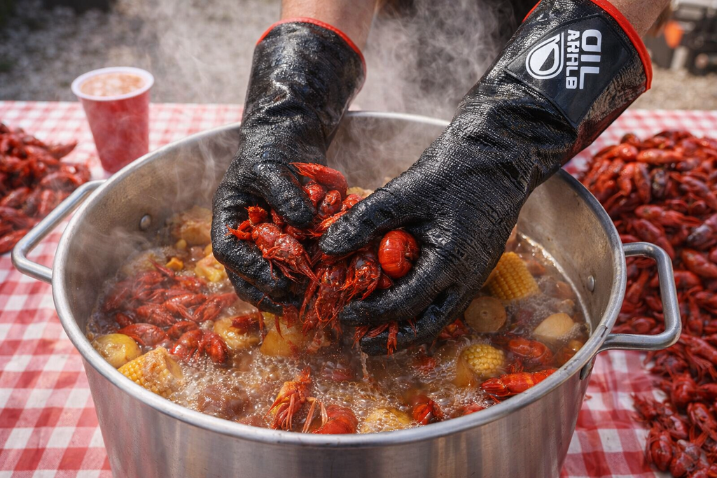 Oil Shield®, 18" High Temp Insulated Neoprene Gloves