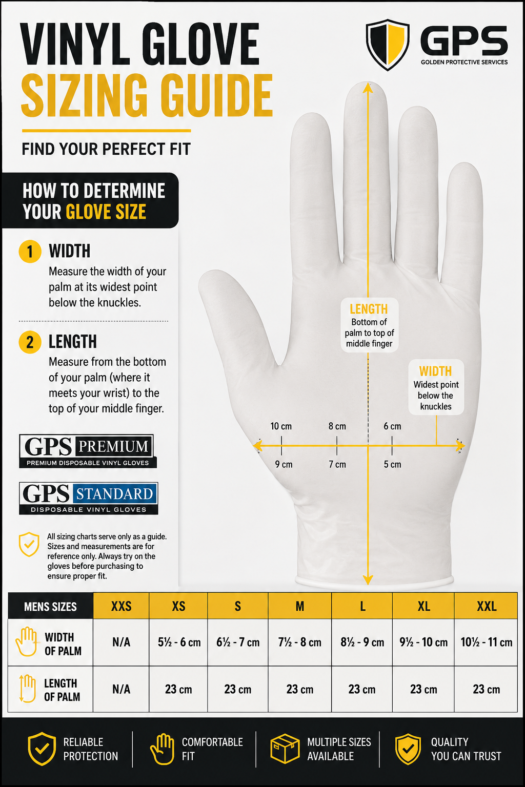 GPS Premium Vinyl Disposable Gloves