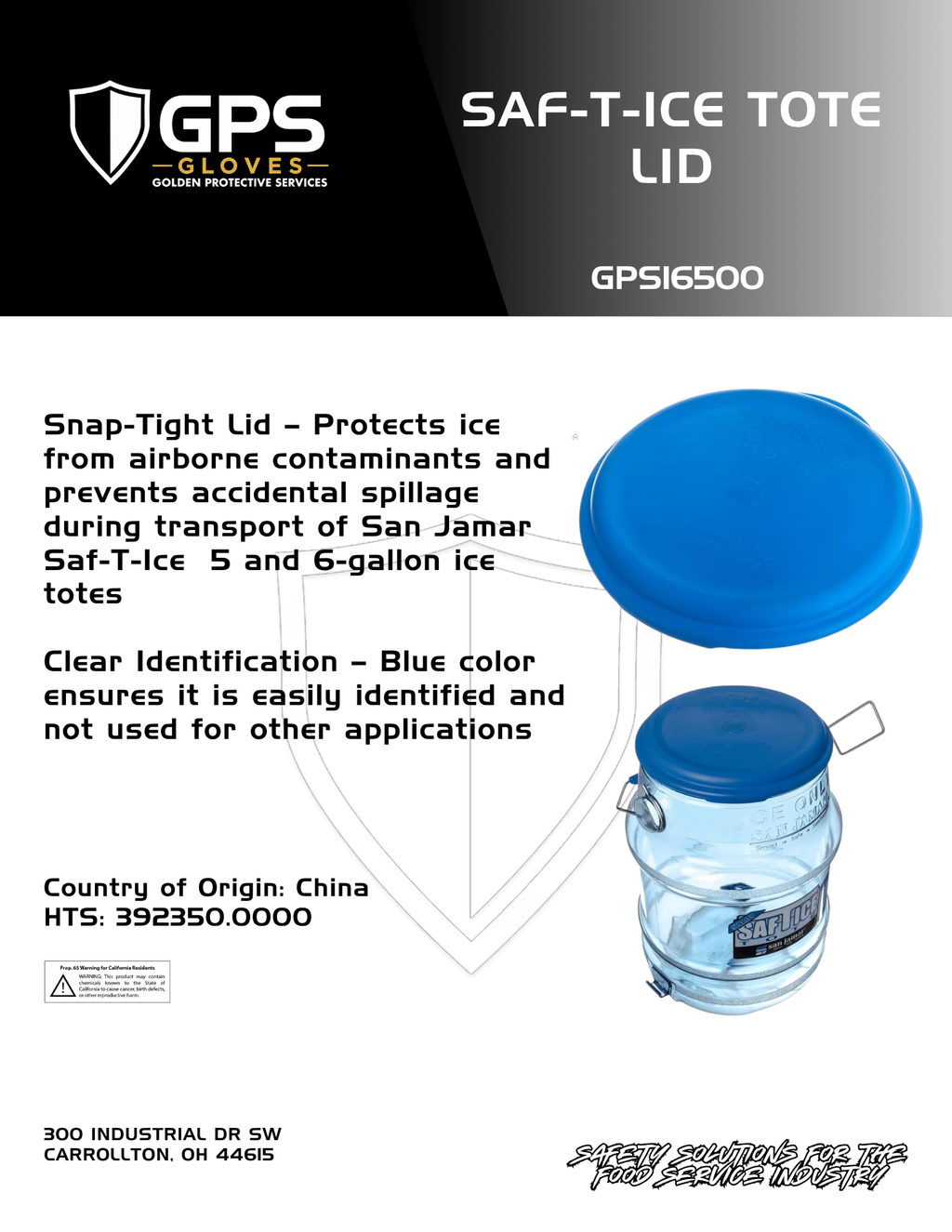 SAF-T-ICE TOTE LID