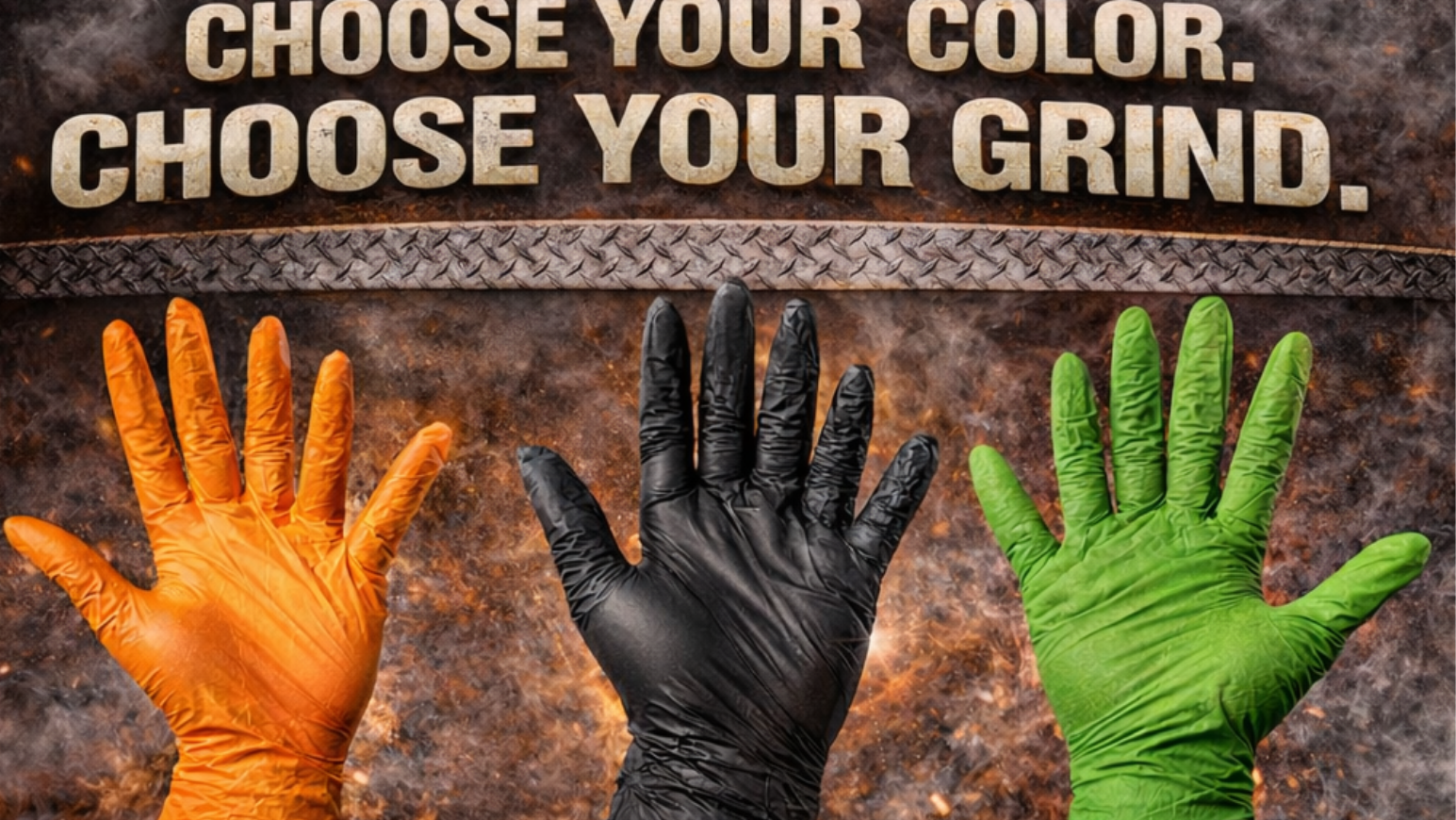 The Green Diesel®, Powder Free Nitrile Disposable Gloves, 8 Mil