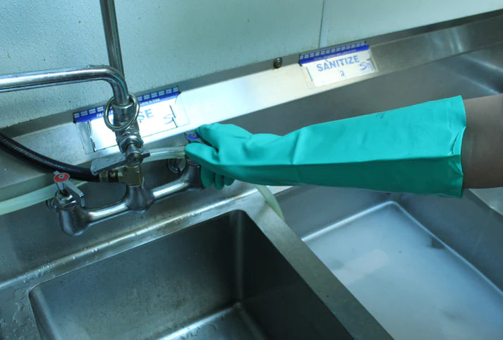 Nitri-Clean™, Green Nitrile Dishwashing Gloves, 22 mil, 18"